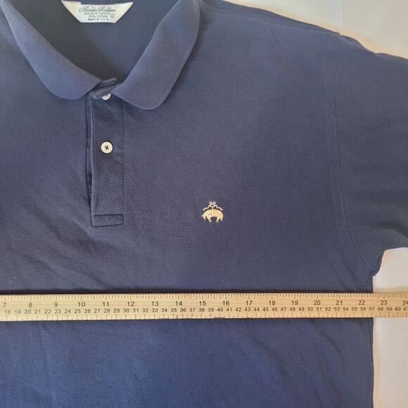 Brooks Brothers Golden Fleece Polo Shirt Navy Large Made in USA 100% Cotton - Picture 4 of 7